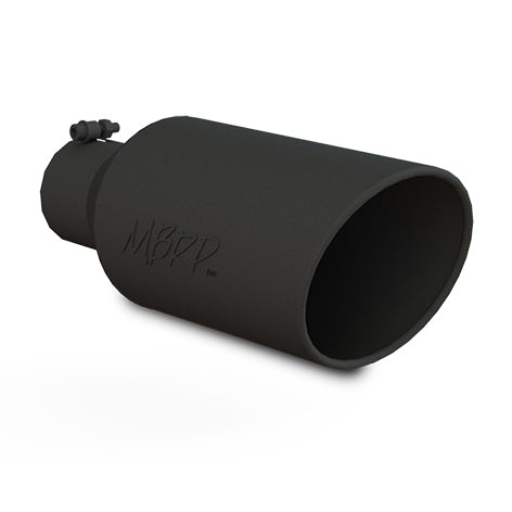MBRP T5126BLK - Exhaust Tip 7 Inch O.D. Rolled End 4 Inch Inlet 18 Inch Length Black Coated MBRP 3
