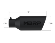 MBRP T5126BLK - Exhaust Tip 7 Inch O.D. Rolled End 4 Inch Inlet 18 Inch Length Black Coated MBRP 2