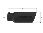 MBRP T5127BLK - Exhaust Tip 7 Inch O.D. Rolled End 5 Inch Inlet 18 Inch Length Black Finish MBRP