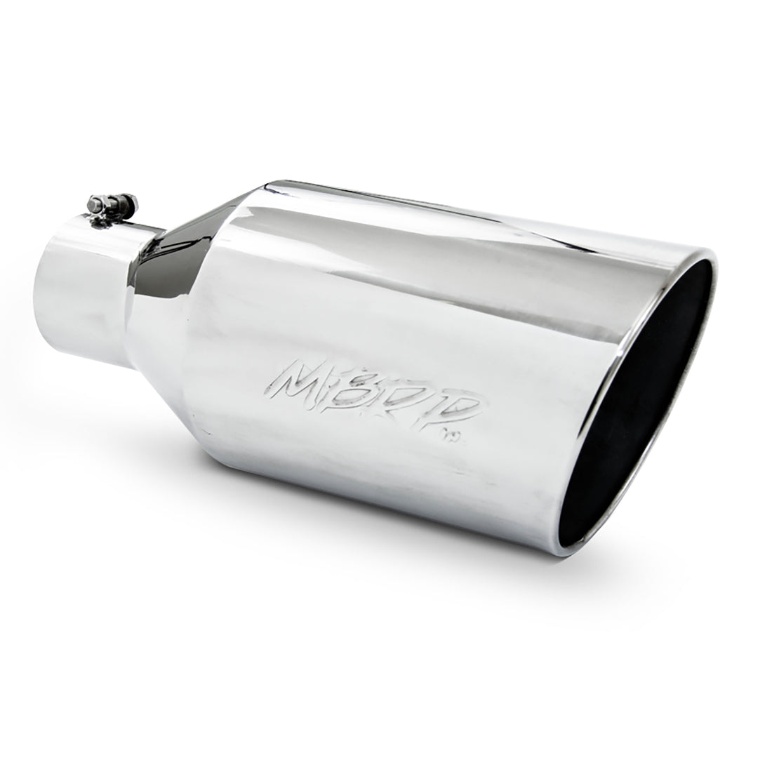 MBRP T5128 - Exhaust Tip 8 Inch O.D. Rolled End 4 Inch Inlet 18 Inch Length T304 Stainless Steel MBRP