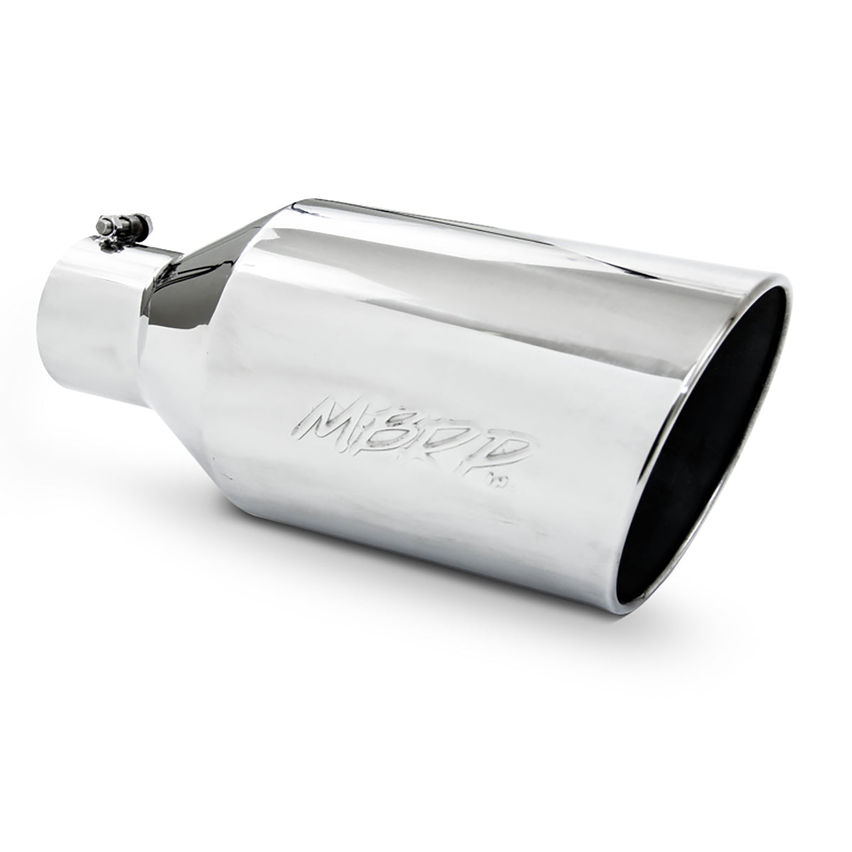 MBRP T5128 - Exhaust Tip 8 Inch O.D. Rolled End 4 Inch Inlet 18 Inch Length T304 Stainless Steel MBRP