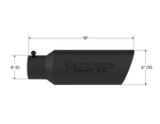 MBRP T5130BLK - Exhaust Tip 6 Inch O.D. Rolled End 4 Inch Inlet 18 Inch Length Black Finish MBRP