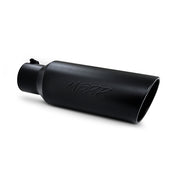 MBRP T5130BLK - Exhaust Tip 6 Inch O.D. Rolled End 4 Inch Inlet 18 Inch Length Black Finish MBRP