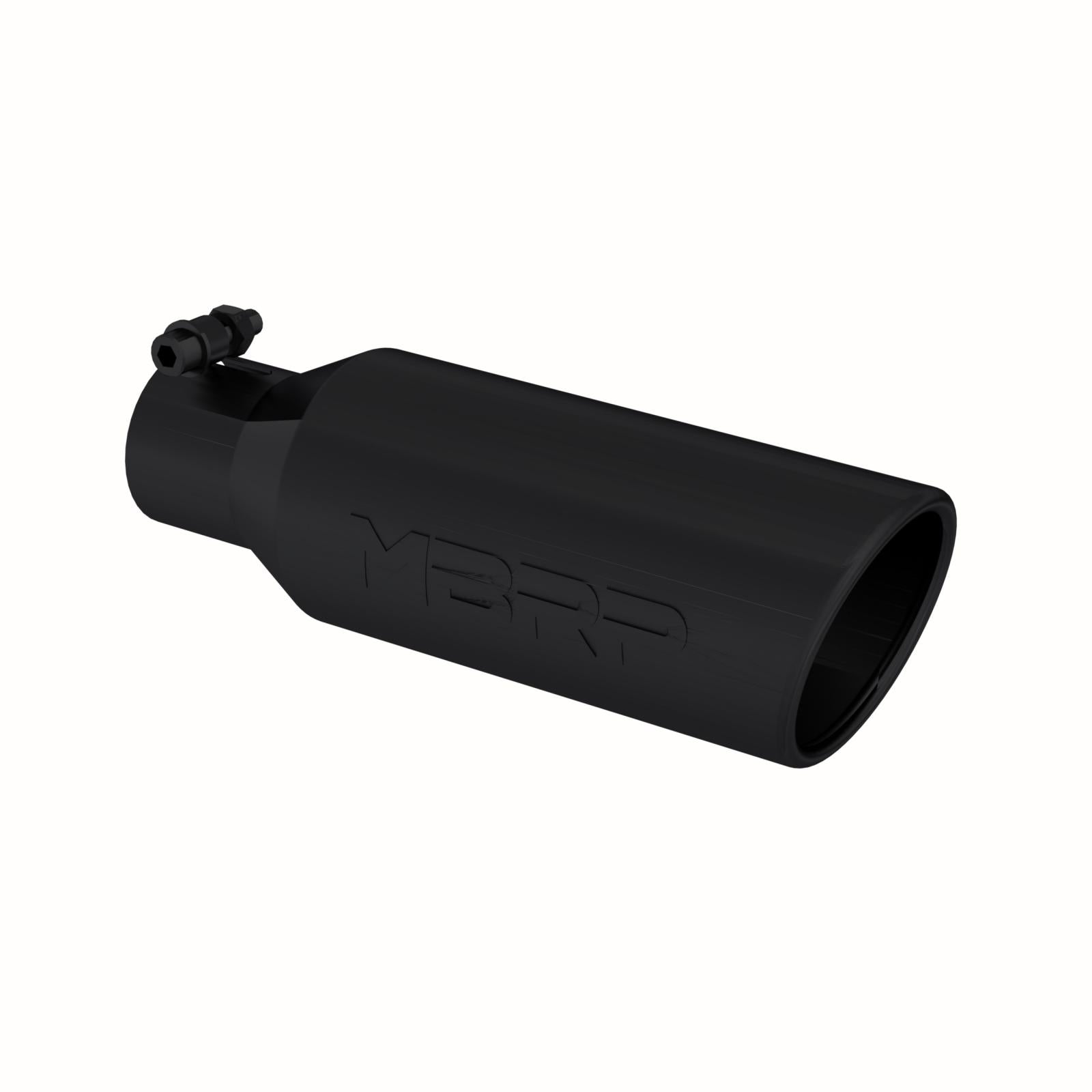 MBRP T5150BLK 4 Inch OD 2.5 Inch Inlet Exhaust Tail Pipe Tip Angled Cut Black Coated