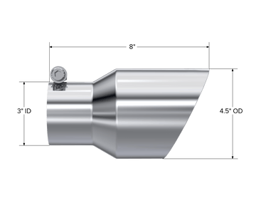 MBRP Exhaust MBRP T5151 - Exhaust Tip 4.5 Inch O.D. Dual Wall Angled 3 Inch Inlet 7.7 Inch Length T304 Stainless Steel MBRP
