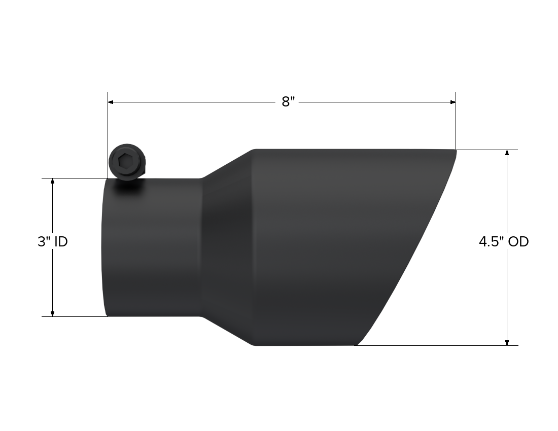 MBRP T5151BLK - Exhaust Tip 4 1/2 Inch O.D. Dual Wall Angled Fits Aluminized Steel 3 Inch Systems MBRP