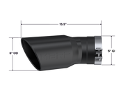 MBRP T5154BLK - 2015-Up Chevrolet/ GMC 2500/ 3500 Duramax Exhaust Tip 6 Inch O.D. Angled Rolled End 5 Inch Inlet 15 1/2 Inch Length 30 Degree Bend Black MBRP 2