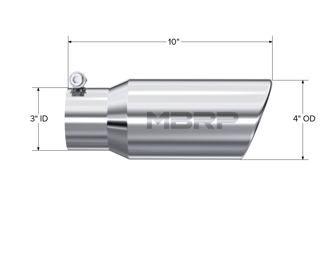 MBRP T5155 - Universal 4 Inch Angled Cut Rolled End MBRP Armor Pro Series Exhaust Tip MBRP 2