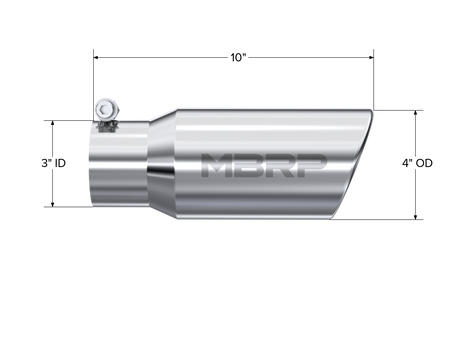 MBRP T5155 - Universal 4 Inch Angled Cut Rolled End MBRP Armor Pro Series Exhaust Tip MBRP 2