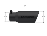 MBRP T5155BLK - Universal 4.5 Angled MBRP Black Series Exhaust Tail Pipe Tip MBRP 2