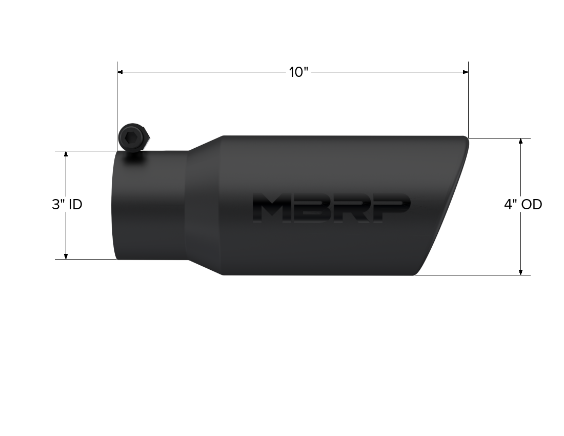 MBRP T5155BLK - Universal 4.5 Angled MBRP Black Series Exhaust Tail Pipe Tip MBRP 2