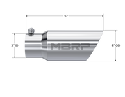 MBRP T5156 - Exhaust Tip 4 Inch O.D. Dual Wall Angled 3 Inch Inlet 10 Inch Length T304 Stainless Steel MBRP 2
