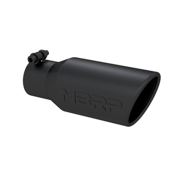 MBRP T5157BLK - Exhaust Tip 4 Inch O.D. Angled Rolled End 2 3/4 Inch Inlet 10 Inch Length Black Coated MBRP 1