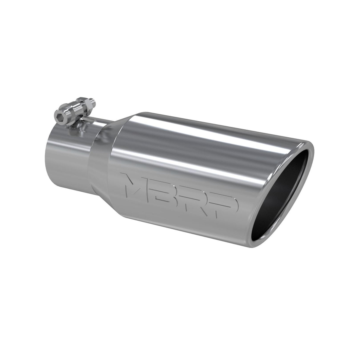 MBRP T5157 - Exhaust Tip 4 Inch O.D. Angled Rolled End 2 3/4 Inch Inlet 10 Inch Length T304 Stainless Steel MBRP 1
