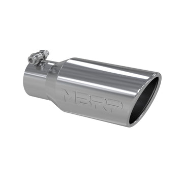 MBRP T5157 - Exhaust Tip 4 Inch O.D. Angled Rolled End 2 3/4 Inch Inlet 10 Inch Length T304 Stainless Steel MBRP 1