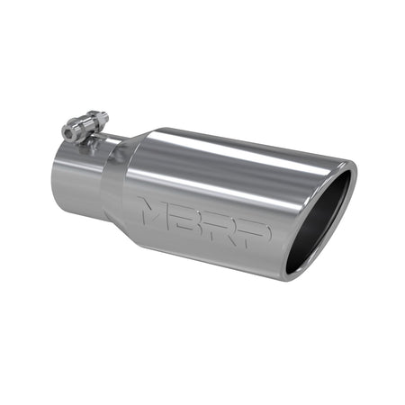MBRP T5157 - Exhaust Tip 4 Inch O.D. Angled Rolled End 2 3/4 Inch Inlet 10 Inch Length T304 Stainless Steel MBRP 1