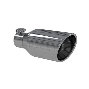 MBRP T5160 - Exhaust Tip 4 1/2 Inch O.D. Single Wall Angle Rolled End 2.5 Inch Inlet 11 Inch Length T304 Stainless Steel MBRP