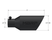 MBRP T5161BLK - Exhaust Tip 4 1/2 Inch O.D. Dual Wall Angle Rolled End 2.5 Inch Inlet 11 Inch Length Black Coated MBRP 2