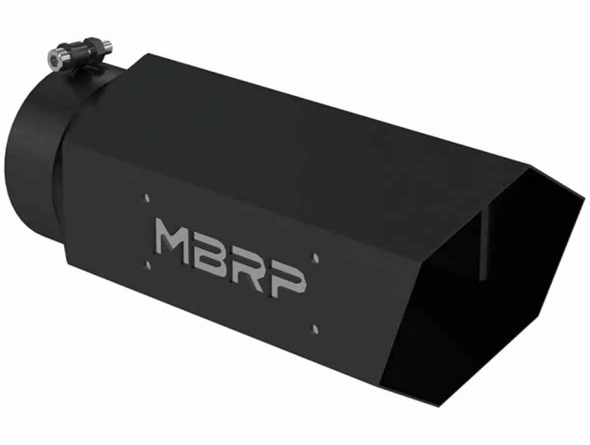 MBRP T5164BLK - Universal 5 Inch Hexagon Shaped W/Back Plate Exhaust Tip MBRP