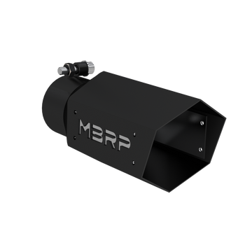 MBRP T5169BLK - Universal 4 Inch Hexagon Shaped 3 Inch ID Inlet 10 Inch Assembled Stainless Hardware MBRP Armor BLK Exhaust Tip MBRP