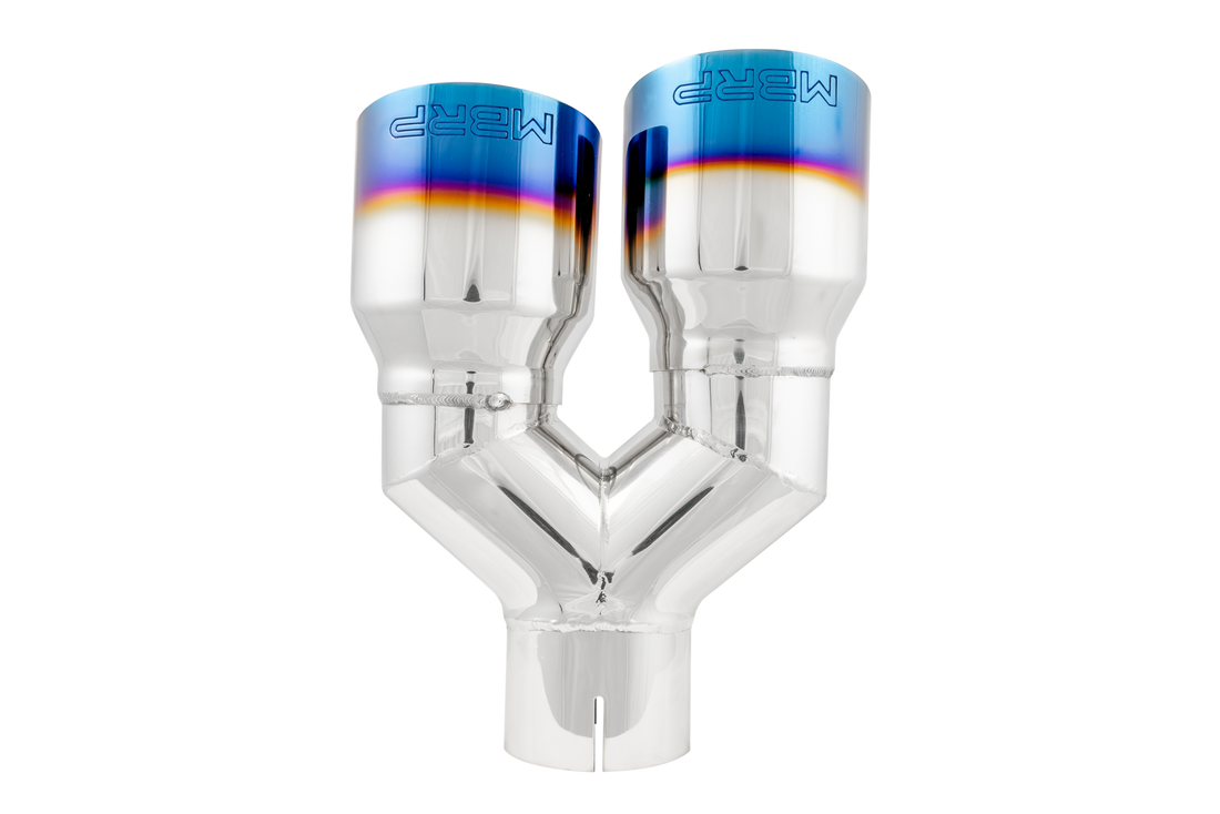 MBRP T5170BE - T304 Stainless Steel Burnt End Tip 2.5 Inch ID Dual 3.5 Inch OD Out 9.5 Inch Length Single Wall MBRP