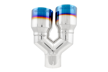 MBRP T5170BE - T304 Stainless Steel Burnt End Tip 2.5 Inch ID Dual 3.5 Inch OD Out 9.5 Inch Length Single Wall MBRP