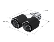 MBRP T5170CF - Carbon Fiber Tip 2.5 Inch ID Dual 3.5 Inch OD Out 9.45 Inch Length Dual Wall MBRP 3