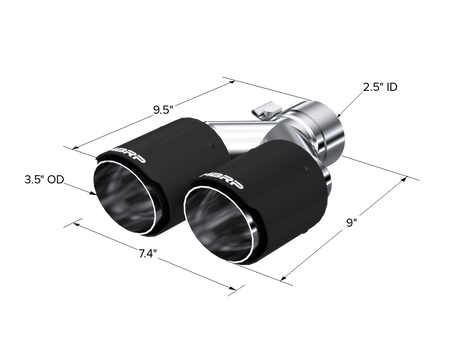 MBRP T5170CF - Carbon Fiber Tip 2.5 Inch ID Dual 3.5 Inch OD Out 9.45 Inch Length Dual Wall MBRP 3