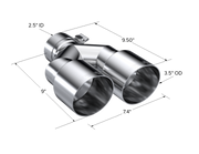 MBRP T5171 - T304 Stainless Steel Tip 2.5 Inch ID Dual 3.5 Inch OD Out 9.5 Inch Length Dual Wall MBRP 3