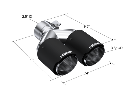 MBRP T5171CF - Carbon Fiber Tip Pro Series 2.5 Inch ID Dual 3.5 Inch OD Out 9.45 Length Dual Wall MBRP 3