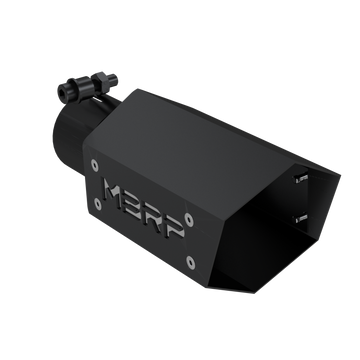 MBRP T5173BLK - Universal 4 Inch Hexagon Shaped 2.5 Inch Inlet 10 Inch Assembled Black Hardware MBRP Exhaust Tip