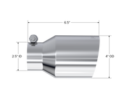 MBRP T5176 - T304 Stainless Steel Tip 2.5 Inch ID 4 Inch OD Single Wall Angle Cut 6.5 Inch Length MBRP 2
