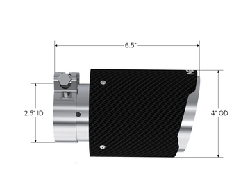 MBRP Exhaust MBRP T5176CF - Carbon Fiber Tip 2.5 Inch ID 4 Inch OD Dual Wall Angle Cut 6.5 Inch Length MBRP