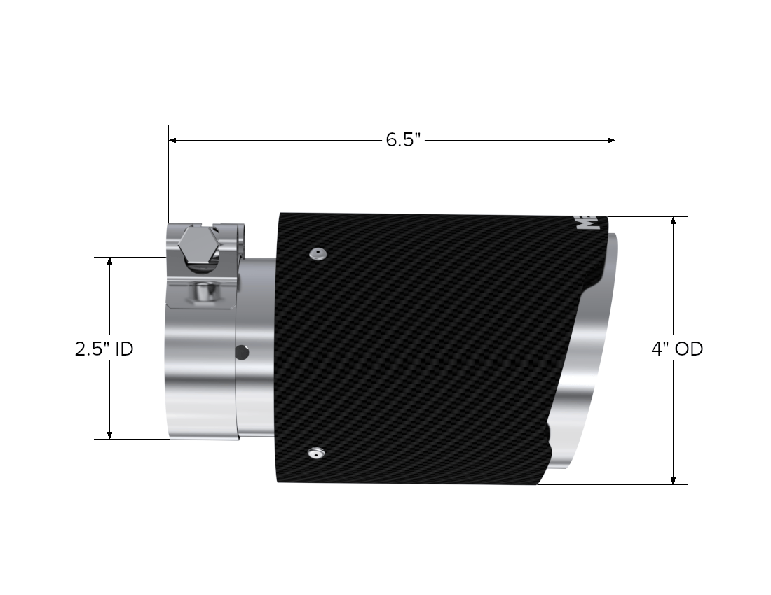 MBRP Exhaust MBRP T5176CF - Carbon Fiber Tip 2.5 Inch ID 4 Inch OD Dual Wall Angle Cut 6.5 Inch Length MBRP