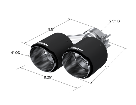 MBRP T5177CF - Carbon Fiber Tip 2.5 Inch ID Dual 4 Inch OD Out 9.50 Inch Length Dual Wall MBRP 3