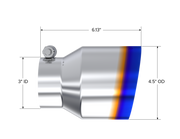 MBRP T5180BE - T304 Stainless Steel Burnt End Tip 3 Inch inlet 4.5 Inch OD Out 6.13 Inch Length Angle Cut MBRP