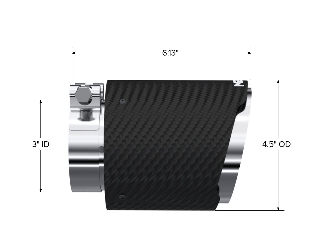 MBRP NA MBRP T5180CF - Carbon Fiber Tip 3.0 Inch ID 4.5 Inch OD Out 6.13 Inch Length Dual Wall MBRP