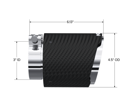 MBRP NA MBRP T5180CF - Carbon Fiber Tip 3.0 Inch ID 4.5 Inch OD Out 6.13 Inch Length Dual Wall MBRP