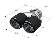 MBRP NA MBRP T5182CF - Carbon Fiber Tip 3.0 Inch ID 4.0 Inch OD Dual Out 9.87 Inch Length Dual Wall MBRP
