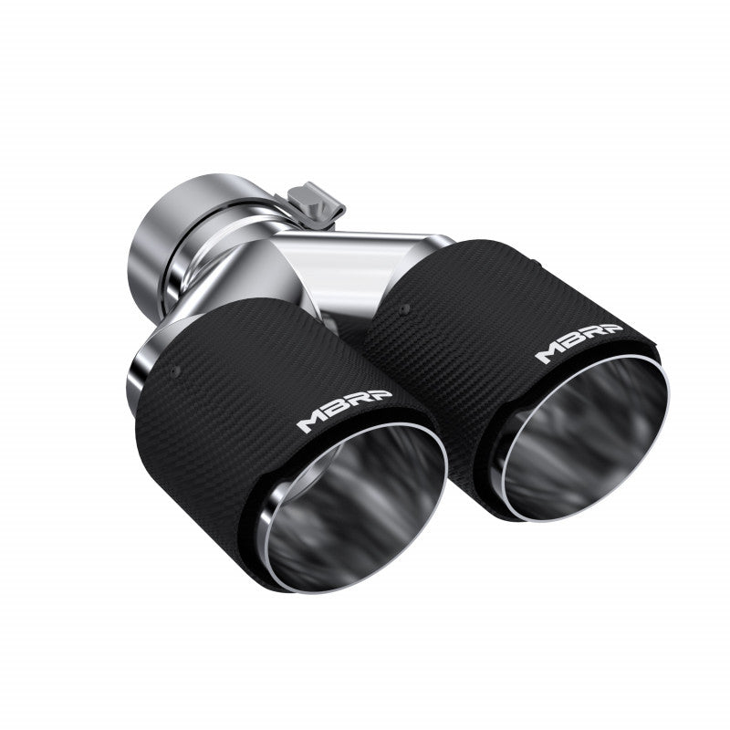 MBRP T5183CF - Carbon Fiber Tip 3.0 Inch ID 4.0 Inch OD Dual Out 9.87 Inch Length Dual Wall MBRP 1