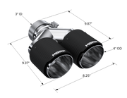 MBRP T5183CF - Carbon Fiber Tip 3.0 Inch ID 4.0 Inch OD Dual Out 9.87 Inch Length Dual Wall MBRP 2