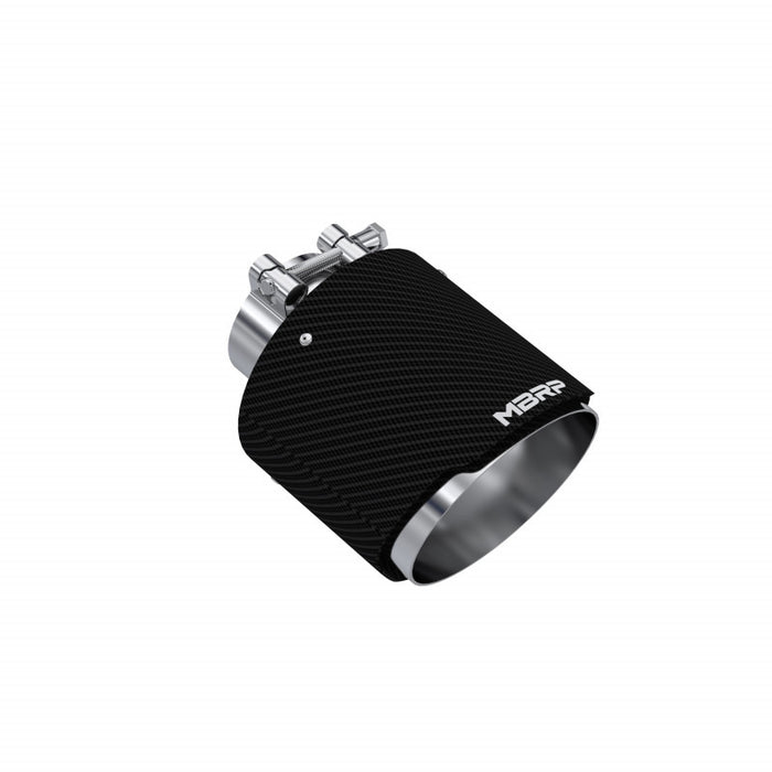 MBRP T5190CF - Exhaust Tip 2.5 Inch ID 5 Inch OD Out 6.5 Inch Length Angle Cut Dual Wall Carbon Fiber and Stainless Steel MBRP 1