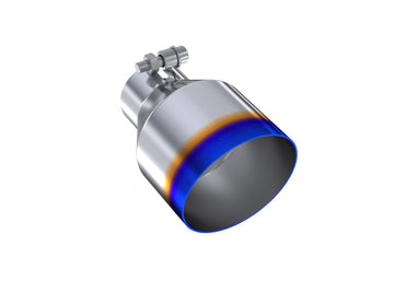 MBRP T5191BE - T304 Stainless Steel Burnt End Tip 2.5 Inch ID 4.5 Inch OD Out 6.5 Inch Length Angle Cut Single Wall MBRP 1