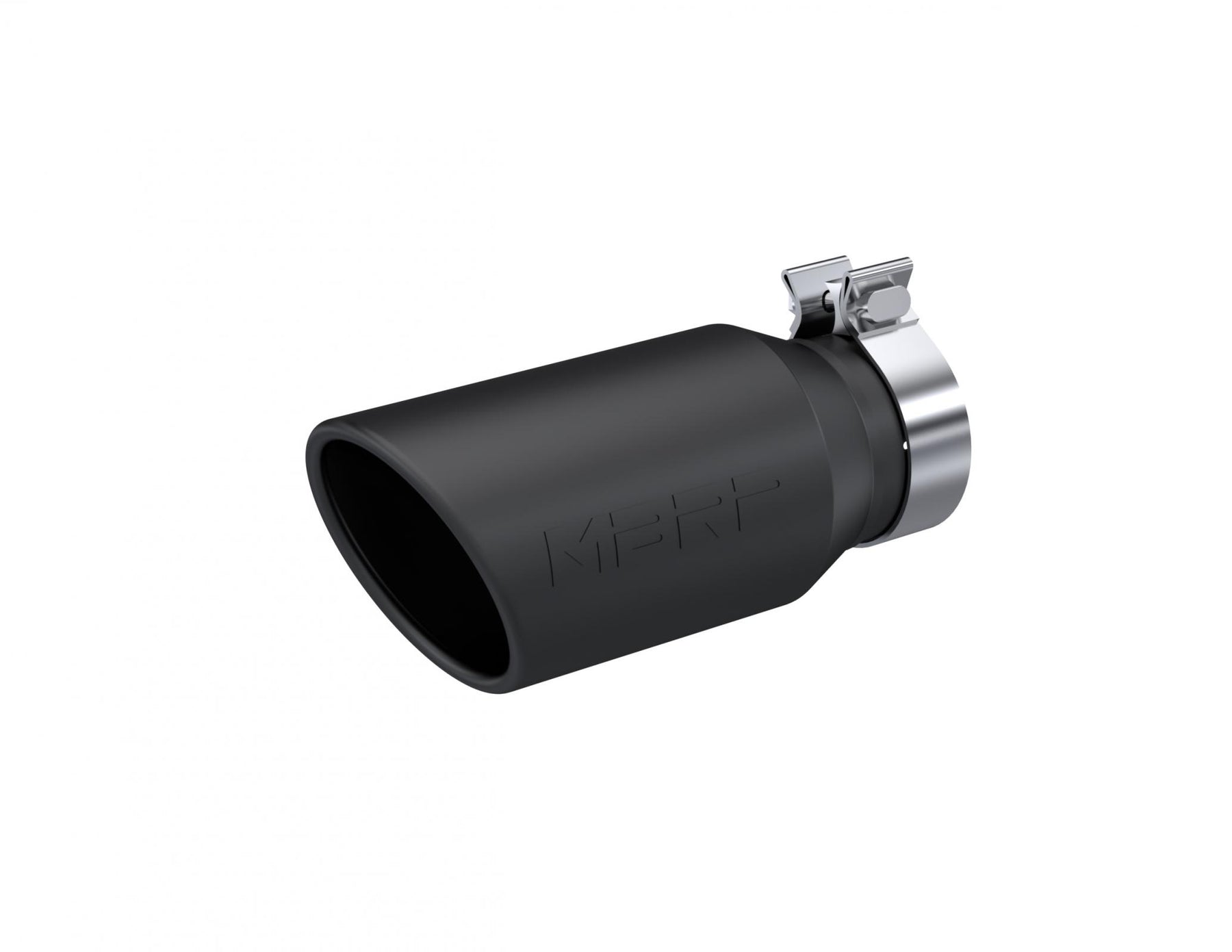 MBRP T5196BLK - Armor BLK Black-Coated, 4.5 Inch OD, 3.2 Inch Inlet ID, 10 Inch Length, Single Walled, Angled Cut Rolled End MBRP