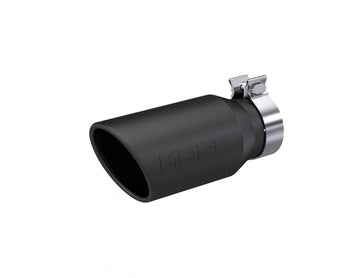 MBRP T5196BLK - Armor BLK Black-Coated, 4.5 Inch OD, 3.2 Inch Inlet ID, 10 Inch Length, Single Walled, Angled Cut Rolled End MBRP