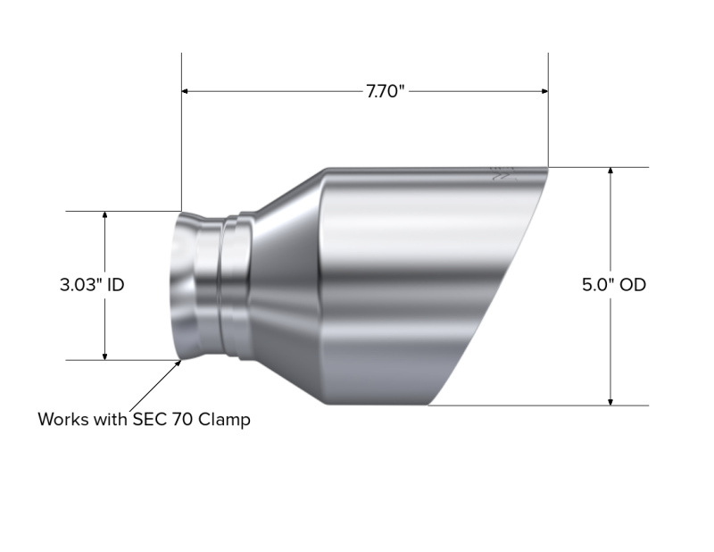 MBRP T5197 - 2015-Up Dodge Durango/Charger T304 Stainless Steel Tips, 5 Inch OD Out, Angle Cut, Sold In Pairs MBRP