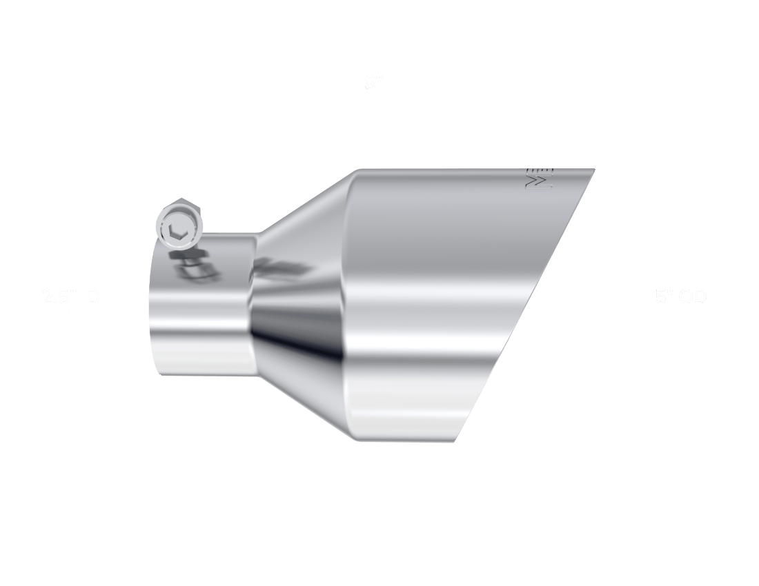 MBRP NA MBRP T5203 - Universal Mirror Polished Tip, 2.5-Inch ID, 5-Inch OD Angle Cut Dual Wall MBRP