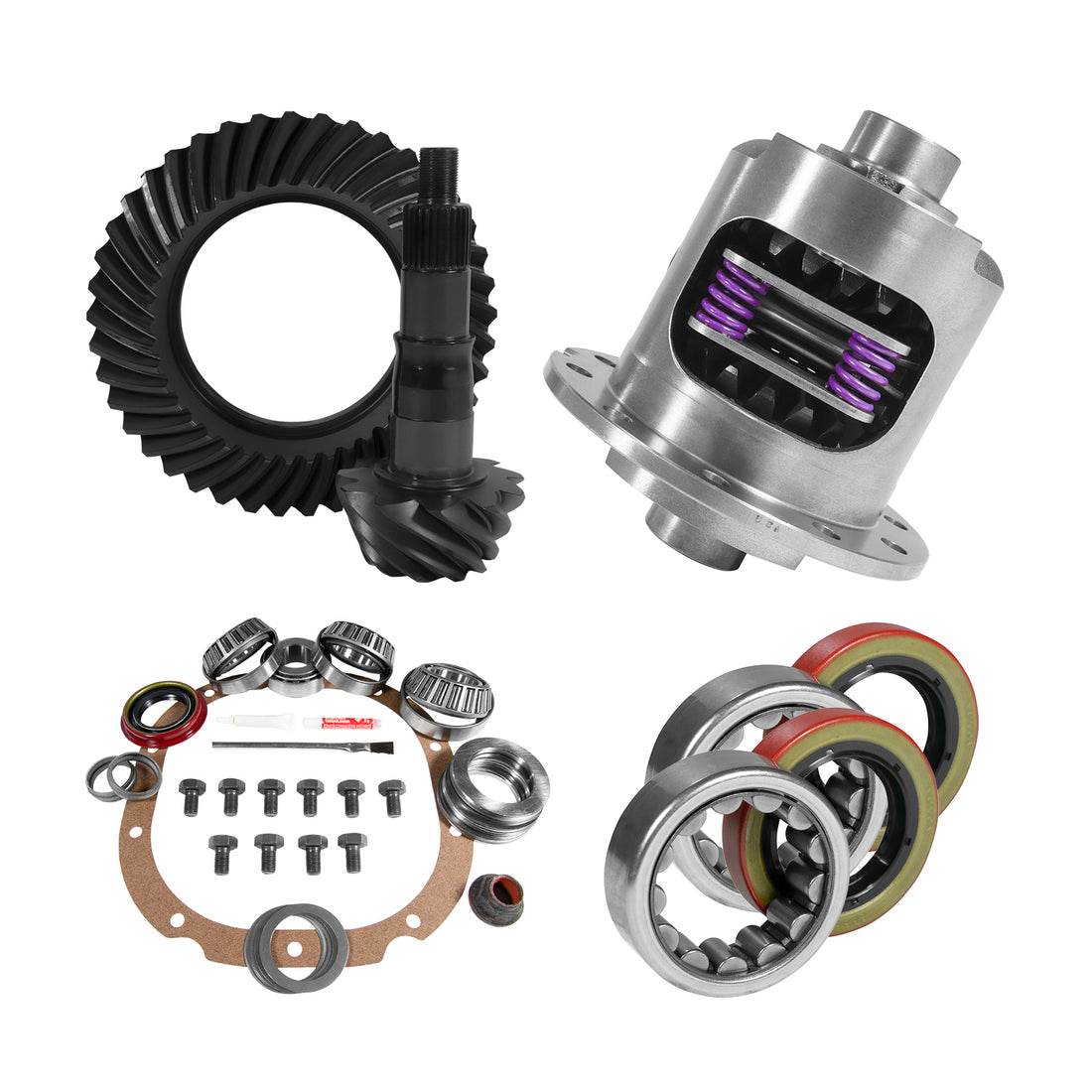 Yukon Gear and Axle YGK2041 - 8.8" Ford 4.56 Rear Ring & Pinion, Install Kit, 31spl Posi, 2.53" Axle Bearings 7