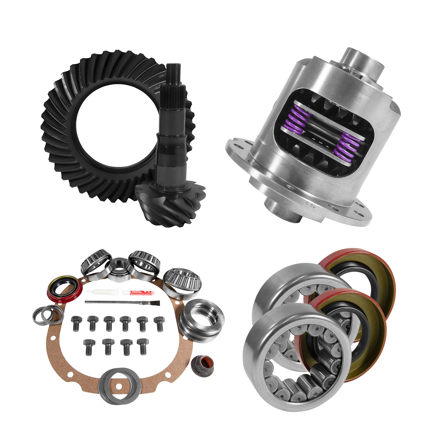 Yukon Gear and Axle YGK2052 - 8.8" Ford 4.11 Rear Ring & Pinion, Install Kit, 31spl Posi, 2.99" Axle Bearings 7