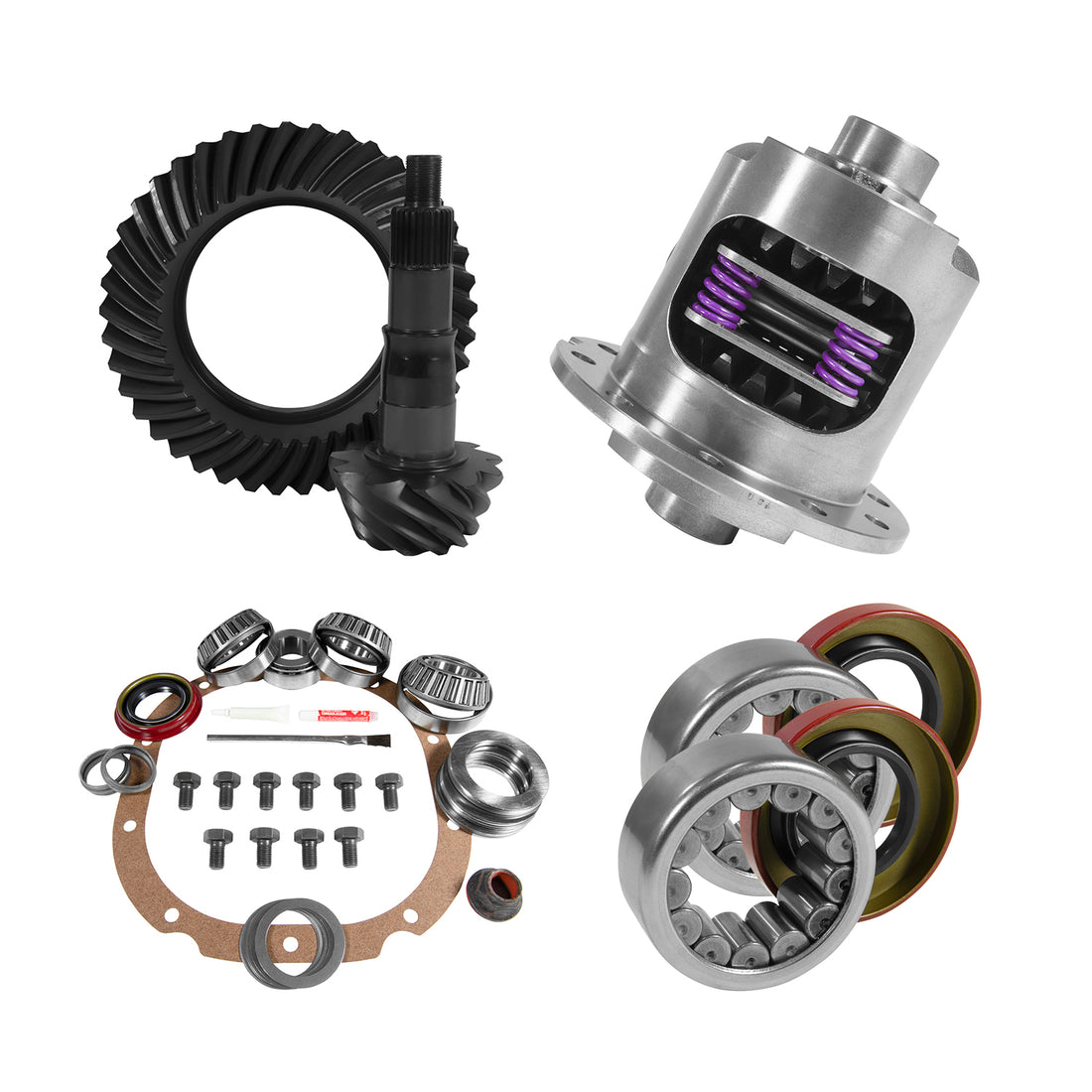 Yukon Gear and Axle YGK2061 - 8.8" Ford 3.73 Rear Ring & Pinion, Install Kit, 31spl Posi, 2.99" Axle Bearings
